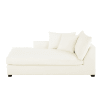 Meridienne mit linker Armlehne für Sofa mit Baumwollbezug, elfenbeinfarben